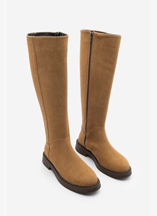 Kadın Günlük Binici Çizme Zunet Taba Süet - Görsel 7