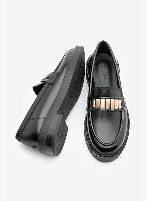 Kadın Loafer Makosen Tokalı Günlük Ayakkabı Vilyum Siyah - Görsel 9
