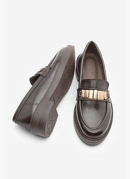 Kadın Loafer Makosen Tokalı Günlük Ayakkabı Vilyum Kahve - Görsel 8