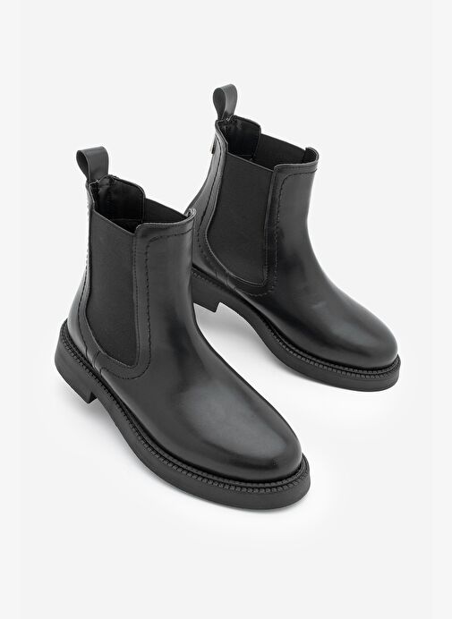 Kadın Lastikli Fermuar Aksesuarlı Günlük Bot Pinge Siyah - Görsel 2