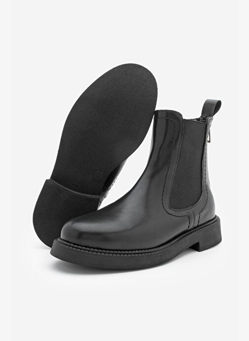 Kadın Lastikli Fermuar Aksesuarlı Günlük Bot Pinge Siyah - Görsel 8