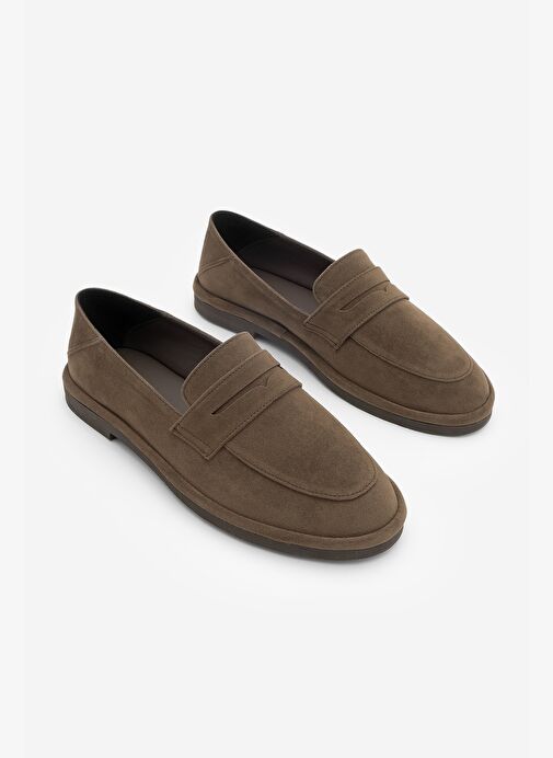 Kadın Loafer Düz Taban Makosen Günlük Ayakkabı Riston Kahve Süet - Görsel 6