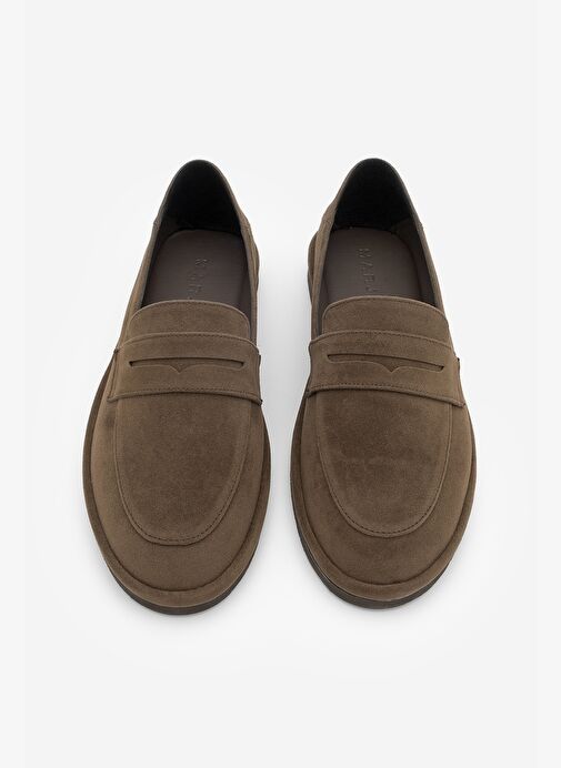 Kadın Loafer Düz Taban Makosen Günlük Ayakkabı Riston Kahve Süet - Görsel 8