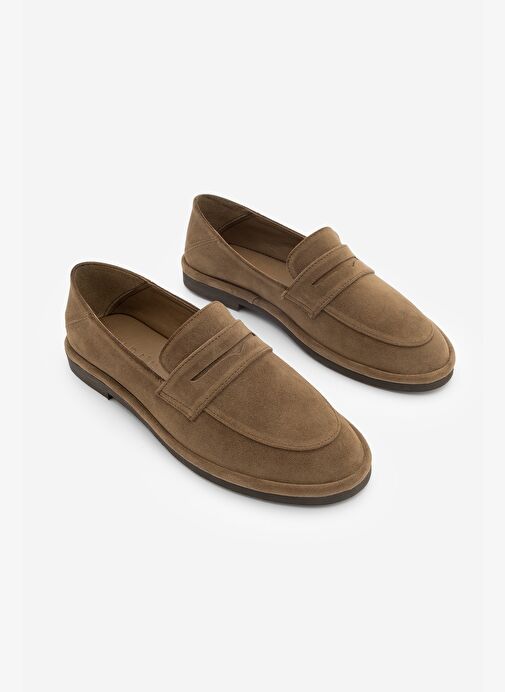 Kadın Loafer Düz Taban Makosen Günlük Ayakkabı Riston Taba Süet - Görsel 6