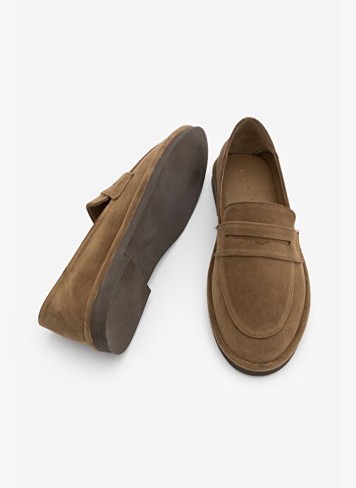 Kadın Loafer Düz Taban Makosen Günlük Ayakkabı Riston Taba Süet - Görsel 8