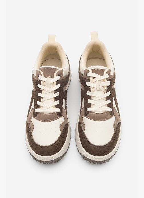 Kadın Sneaker Yüksek Taban Spor Ayakkabı Aryan Kahve - Görsel 7