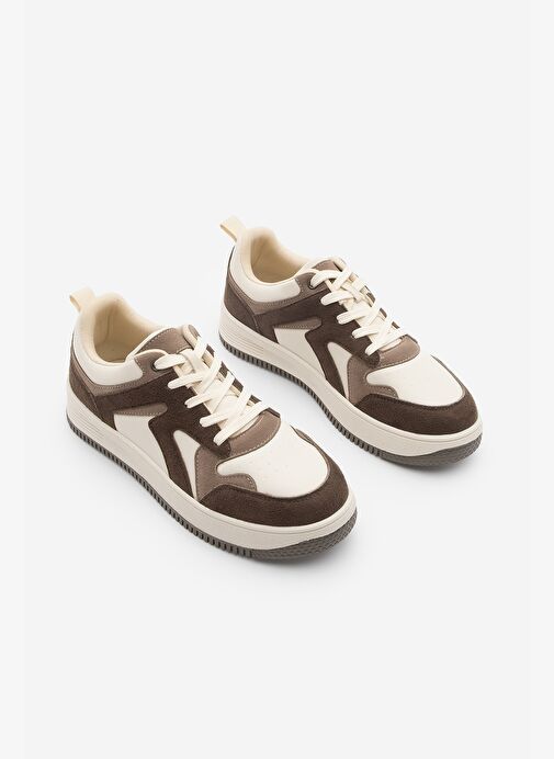 Kadın Sneaker Yüksek Taban Spor Ayakkabı Aryan Kahve - Görsel 6