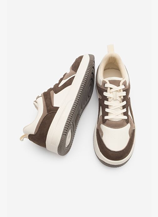 Kadın Sneaker Yüksek Taban Spor Ayakkabı Aryan Kahve - Görsel 9