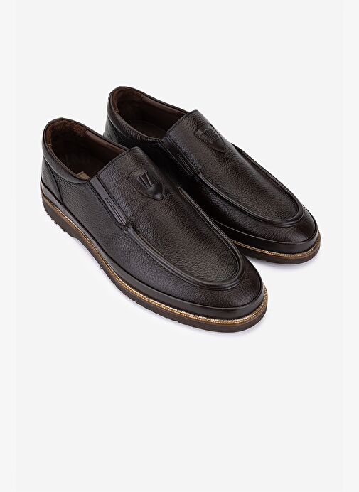 Valmenti Erkek Hakiki Deri Kahverengi Loafer Ayakkabı - Görsel 3