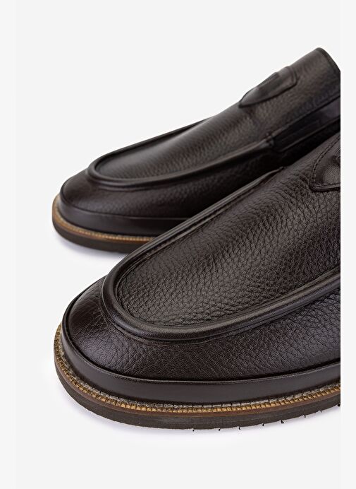 Valmenti Erkek Hakiki Deri Kahverengi Loafer Ayakkabı - Görsel 4