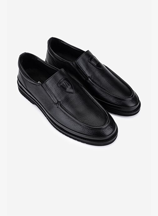 Valmenti Erkek Hakiki Deri Siyah Floter Loafer Ayakkabı - Görsel 3