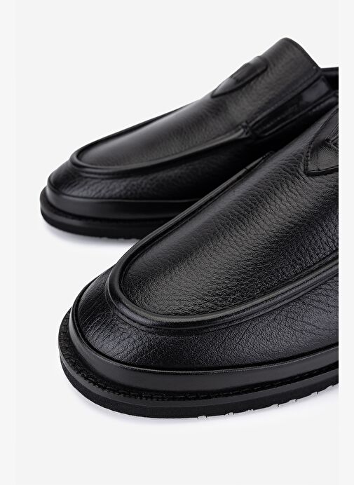 Valmenti Erkek Hakiki Deri Siyah Floter Loafer Ayakkabı - Görsel 4