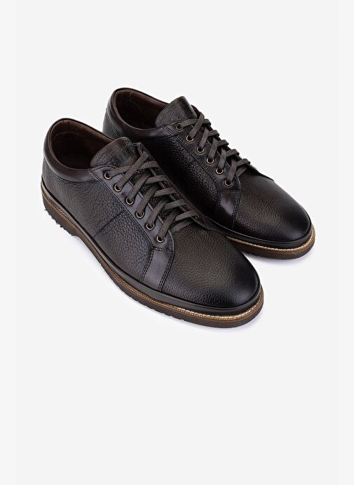 Valmenti Erkek Hakiki Deri Kahverengi Casual Ayakkabı - Görsel 3