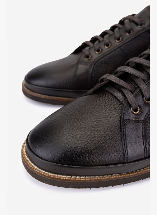 Valmenti Erkek Hakiki Deri Kahverengi Casual Ayakkabı - Görsel 4