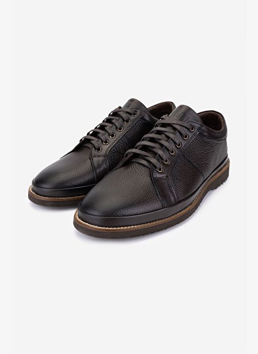 Valmenti Erkek Hakiki Deri Kahverengi Casual Ayakkabı - Görsel 6