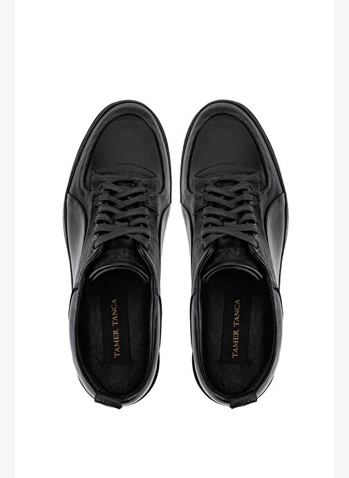 Tamer Tanca Erkek Hakiki Deri Siyah Deri Casual Ayakkabı - Görsel 4