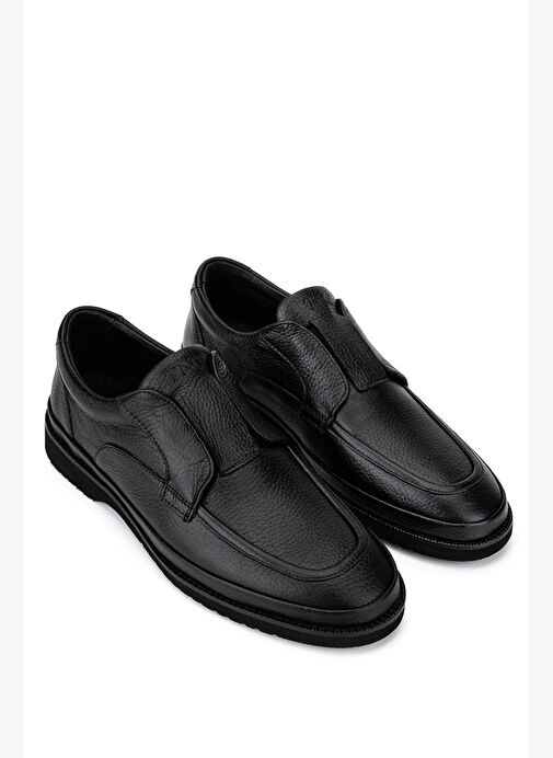 Tamer Tanca Erkek Hakiki Deri Siyah Floter Casual Ayakkabı - Görsel 3