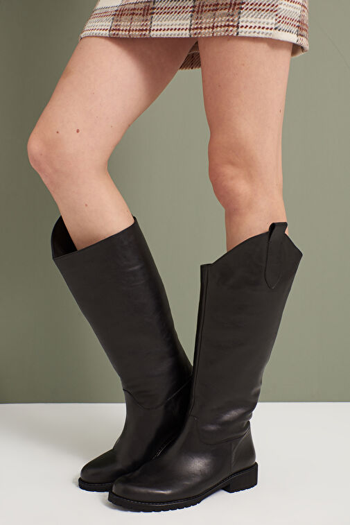 Ziya, Kadın Hakiki Deri Çizme 14319Z8022 Siyah - Görsel 5