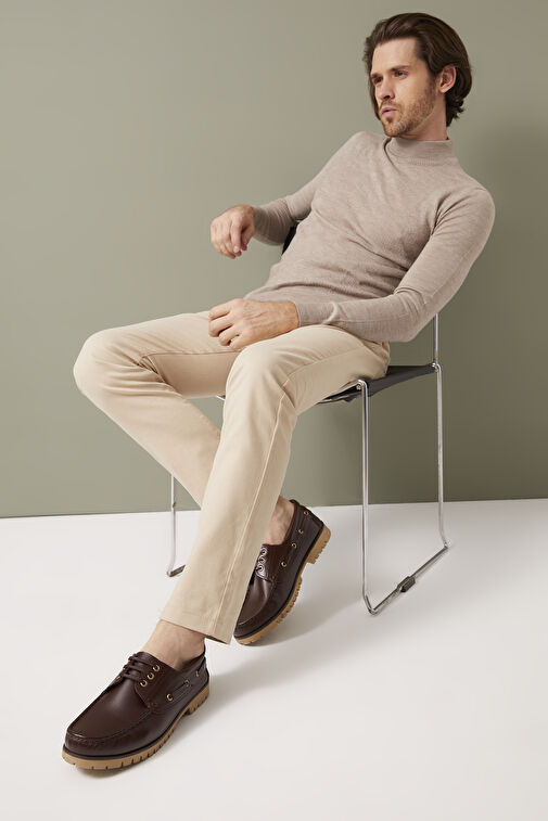 Ziya, Erkek Hakiki Deri Ayakkabı 143984ZK03 Kahve - Görsel 4