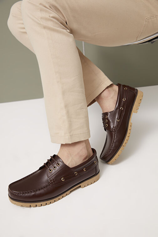 Ziya, Erkek Hakiki Deri Ayakkabı 143984ZK03 Kahve - Görsel 5
