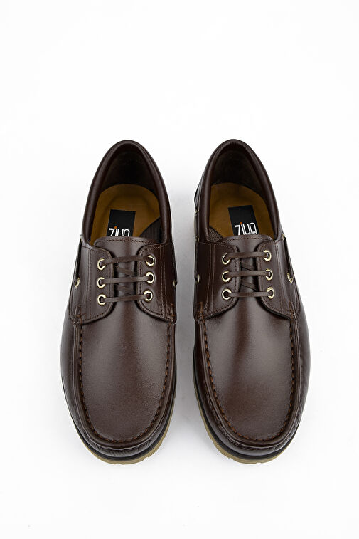 Ziya, Erkek Hakiki Deri Ayakkabı 143984ZK03 Kahve - Görsel 8