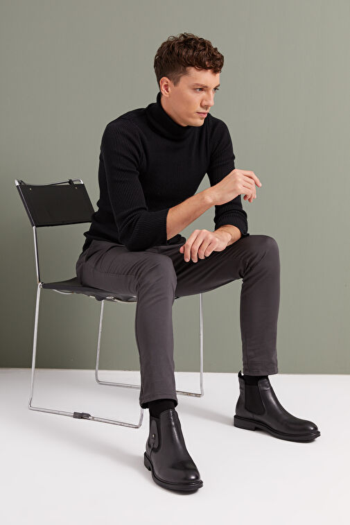 Ziya, Erkek Hakiki Deri Bot 143447Z204 Siyah - Görsel 2