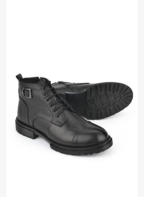 Ziya, Erkek Hakiki Deri Bot 143447Z306 Siyah - Görsel 5
