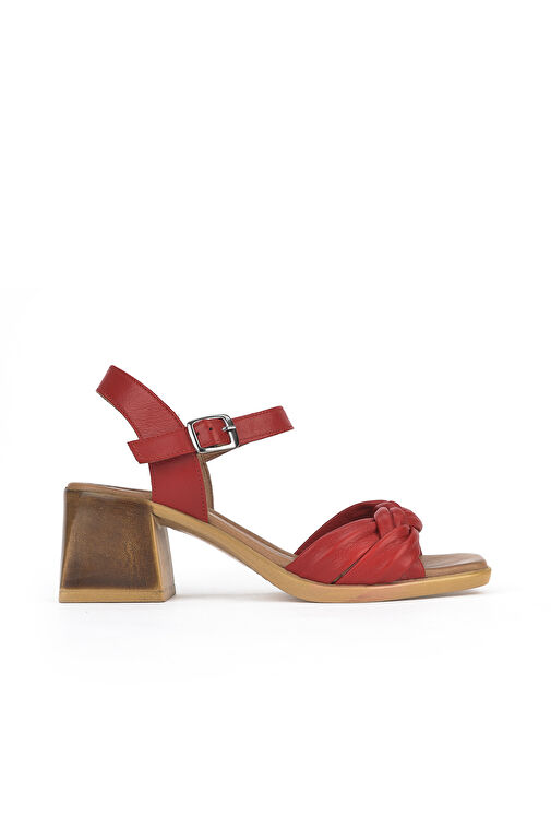 Ziya Kırmızı Kadın Deri Topuklu Sandalet 121992 19001_225 - Görsel 4
