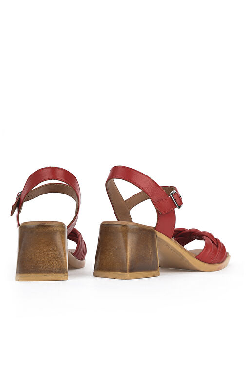 Ziya Kırmızı Kadın Deri Topuklu Sandalet 121992 19001_225 - Görsel 6