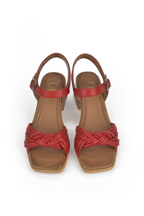 Ziya Kırmızı Kadın Deri Topuklu Sandalet 121992 19001_225 - Görsel 7