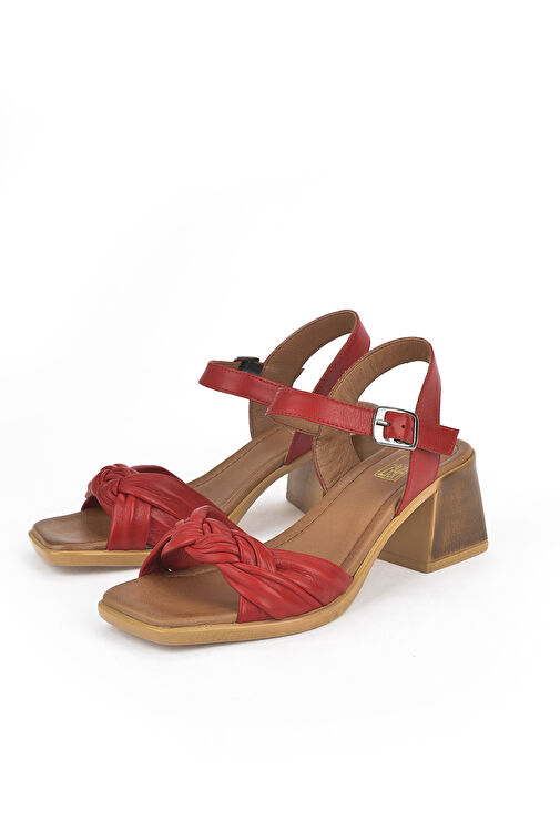Ziya Kırmızı Kadın Deri Topuklu Sandalet 121992 19001_225 - Görsel 8