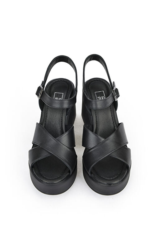 Ziya Siyah Kadın Deri Topuklu Sandalet 121992 28000_000 - Görsel 5