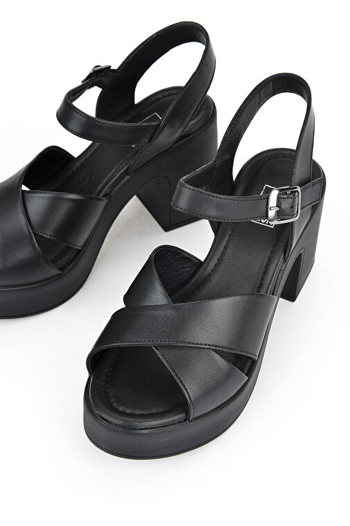 Ziya Siyah Kadın Deri Topuklu Sandalet 121992 28000_000 - Görsel 7