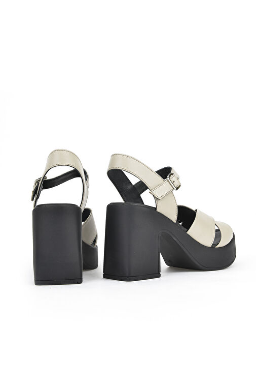 Ziya, Kadın Hakiki Deri Topuklu Sandalet 141992Z28000 Buz - Görsel 6