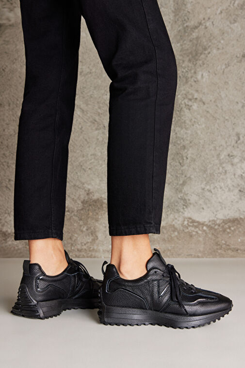Ziya Siyah Kadın Deri Sneaker 1231000 4660_000 - Görsel 9