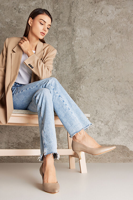 Ziya, Kadın Hakiki Deri Topuklu Ayakkabı 1431030Z324 Bej - Görsel 2