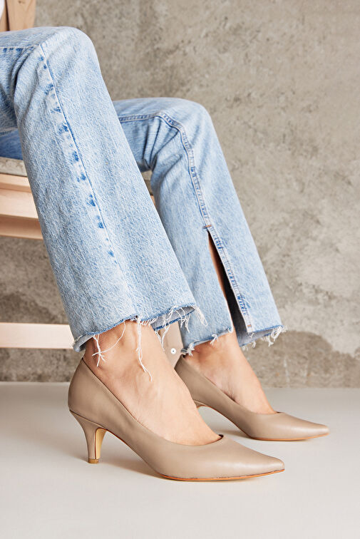 Ziya, Kadın Hakiki Deri Topuklu Ayakkabı 1431030Z324 Bej - Görsel 3