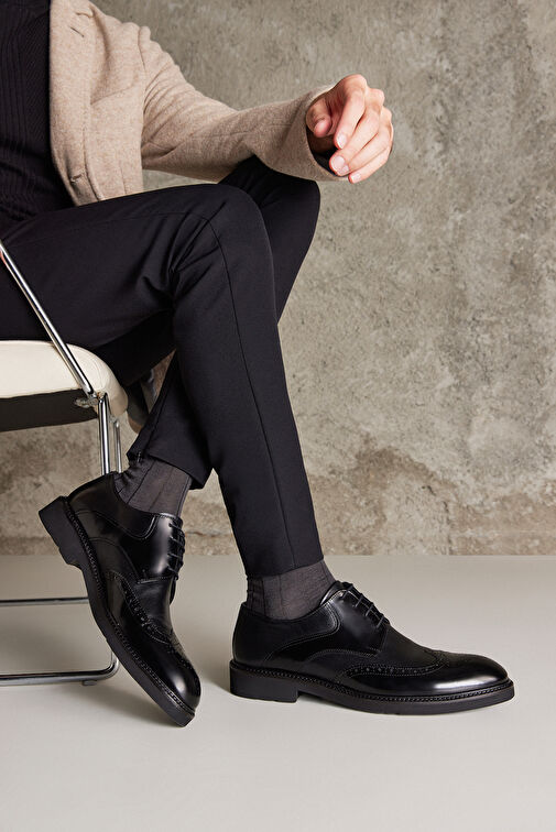 Ziya, Erkek Hakiki Deri Ayakkabı 123145 625 Siyah - Görsel 9