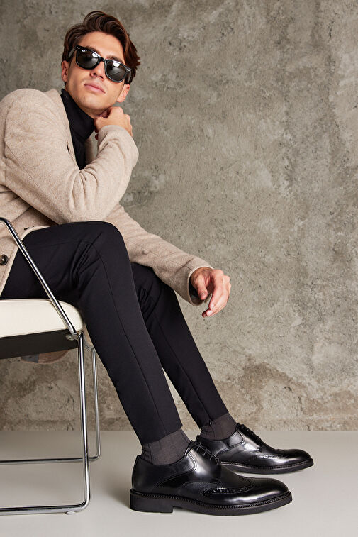 Ziya, Erkek Hakiki Deri Ayakkabı 123145 625 Siyah - Görsel 8