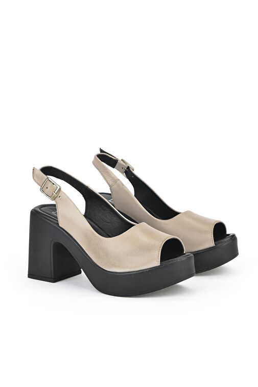 Ziya, Kadın Hakiki Deri Topuklu Sandalet 141992Z28003 Buz - Görsel 3