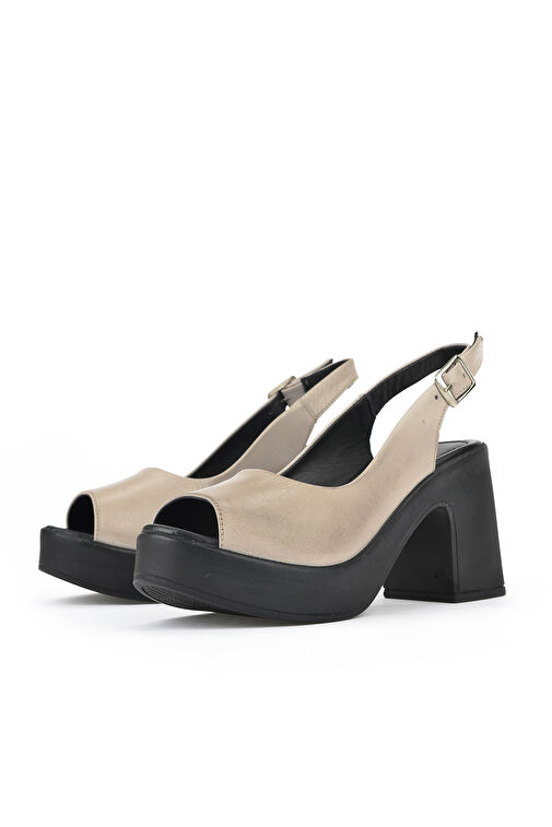 Ziya, Kadın Hakiki Deri Topuklu Sandalet 141992Z28003 Buz - Görsel 5