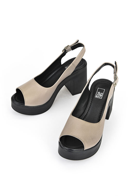 Ziya, Kadın Hakiki Deri Topuklu Sandalet 141992Z28003 Buz - Görsel 6