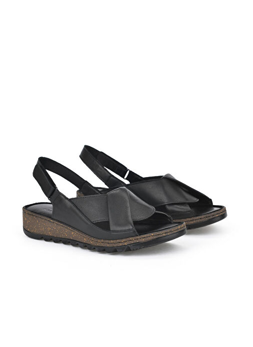 Ziya Siyah Kadın Deri Sandalet 1311008 018_000 - Görsel 3