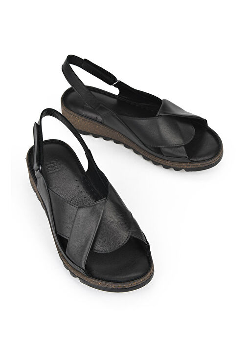 Ziya Siyah Kadın Deri Sandalet 1311008 018_000 - Görsel 5