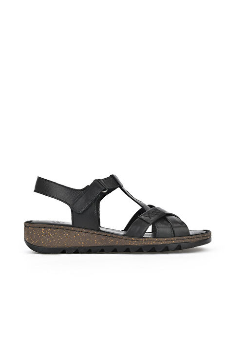 Ziya Siyah Kadın Deri Sandalet 1311008 207_000 - Görsel 2