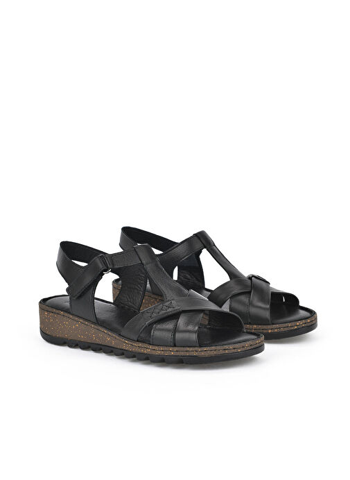 Ziya Siyah Kadın Deri Sandalet 1311008 207_000 - Görsel 3