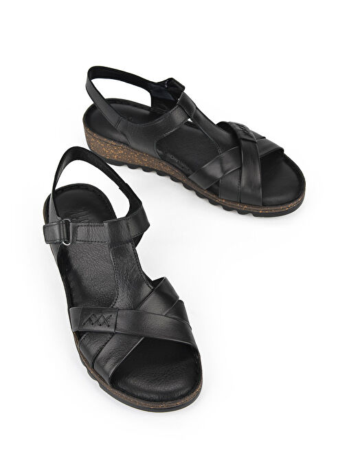 Ziya Siyah Kadın Deri Sandalet 1311008 207_000 - Görsel 5