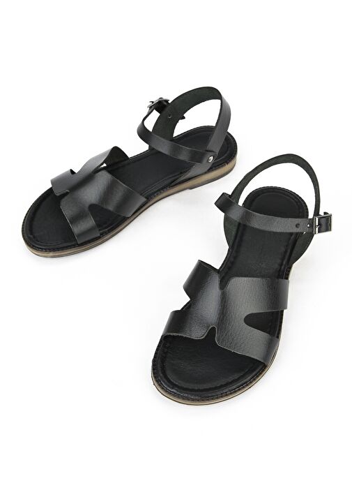 Ziya, Kadın Hakiki Deri Sandalet 1511010Z436 Siyah - Görsel 5