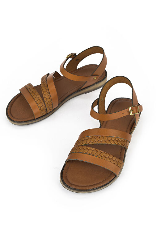 Ziya, Kadın Hakiki Deri Sandalet 1411010Z421 Taba - Görsel 5