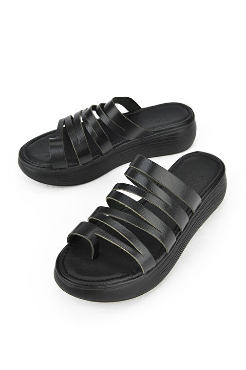 Ziya, Kadın Hakiki Deri Terlik 1411010Z539 Siyah - Görsel 5